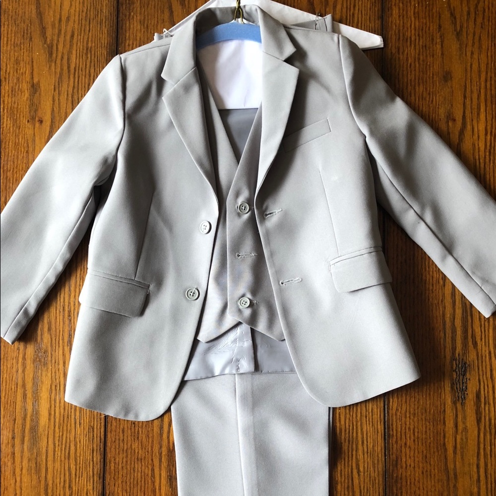 Light Gray Boys 3 Piece Suit